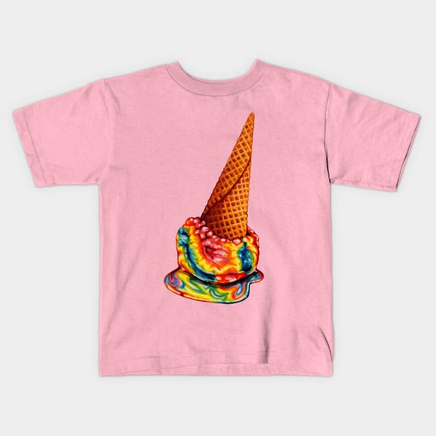 Rainbow Ice Cream Kids T-Shirt by KellyGilleran